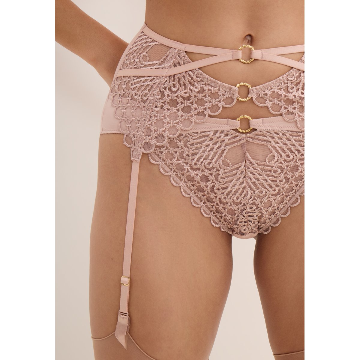 Porte-jarretelles Éloge du Désir misty blush, AUBADE
