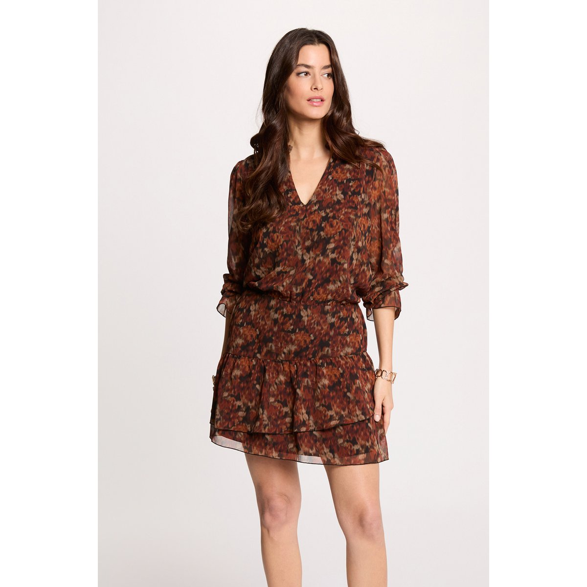 Robe courte ajustée multicolore, MORGAN