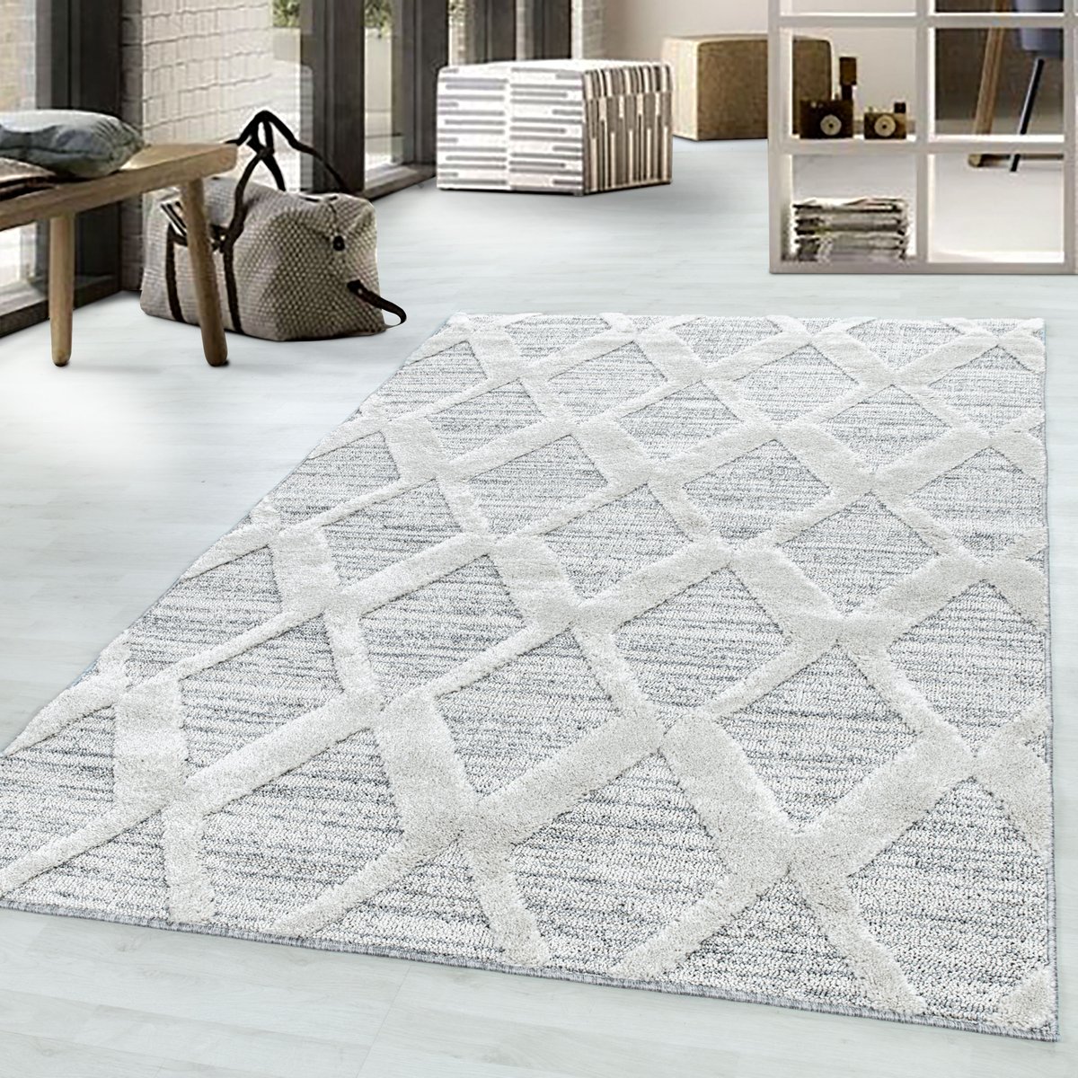 Tapis de salon berbère PISA gris, NAZAR RUGS