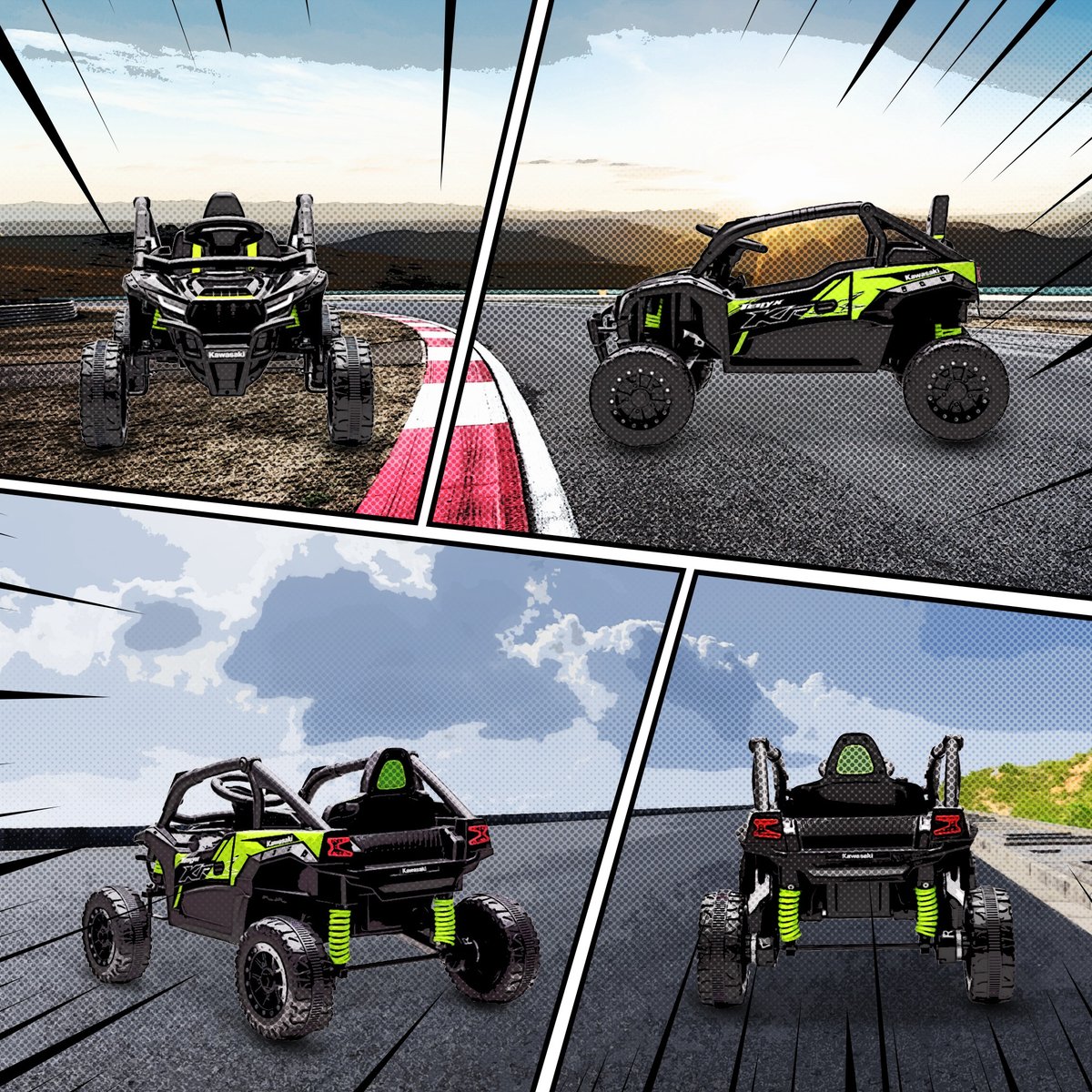 UTV électrique pour enfants PP Noir noir, AIYAPLAY