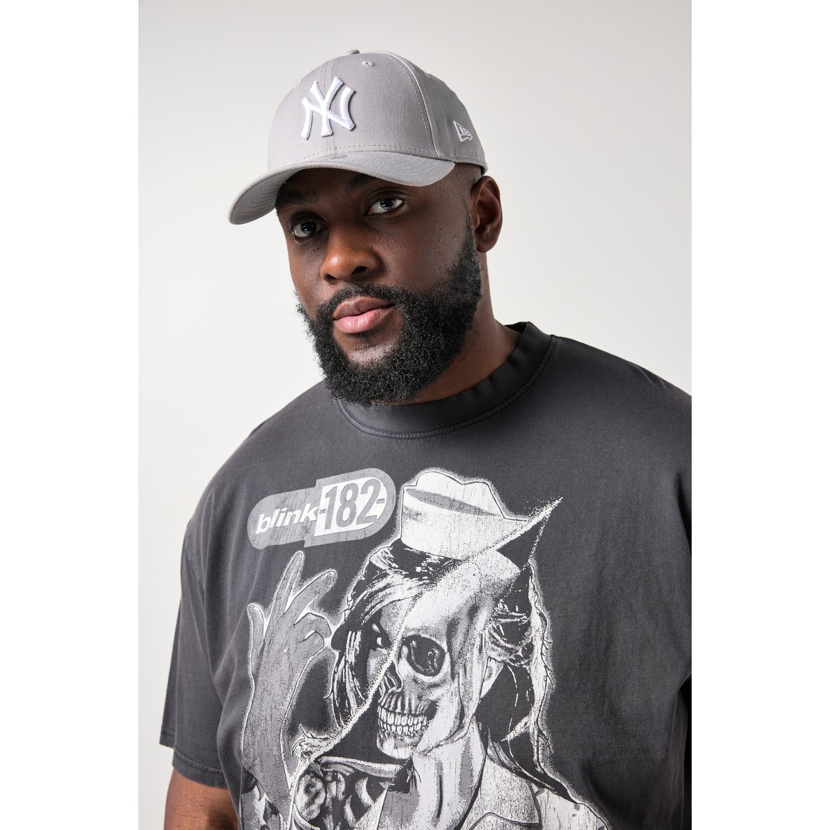 T-shirt de groupe oversize à manches courtes noir, STHUGE