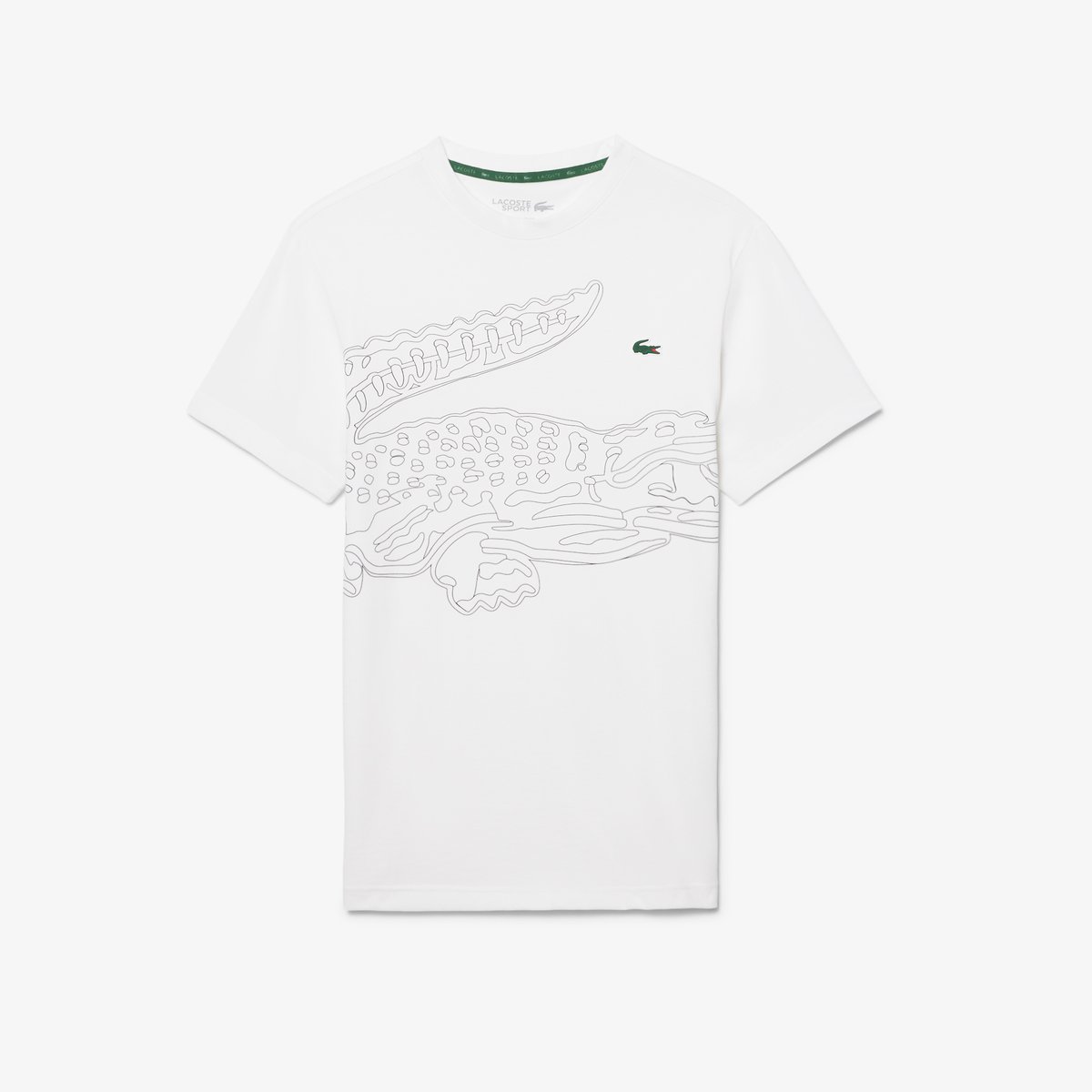 T-shirt Sport Ultra Dry imprimé crocodile blanc-au8, LACOSTE