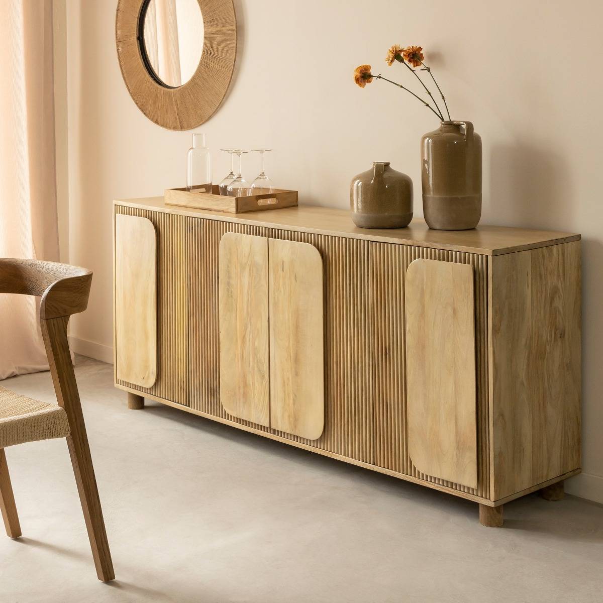 Buffet en bois de manguier EROS bois clair, MADE IN MEUBLES