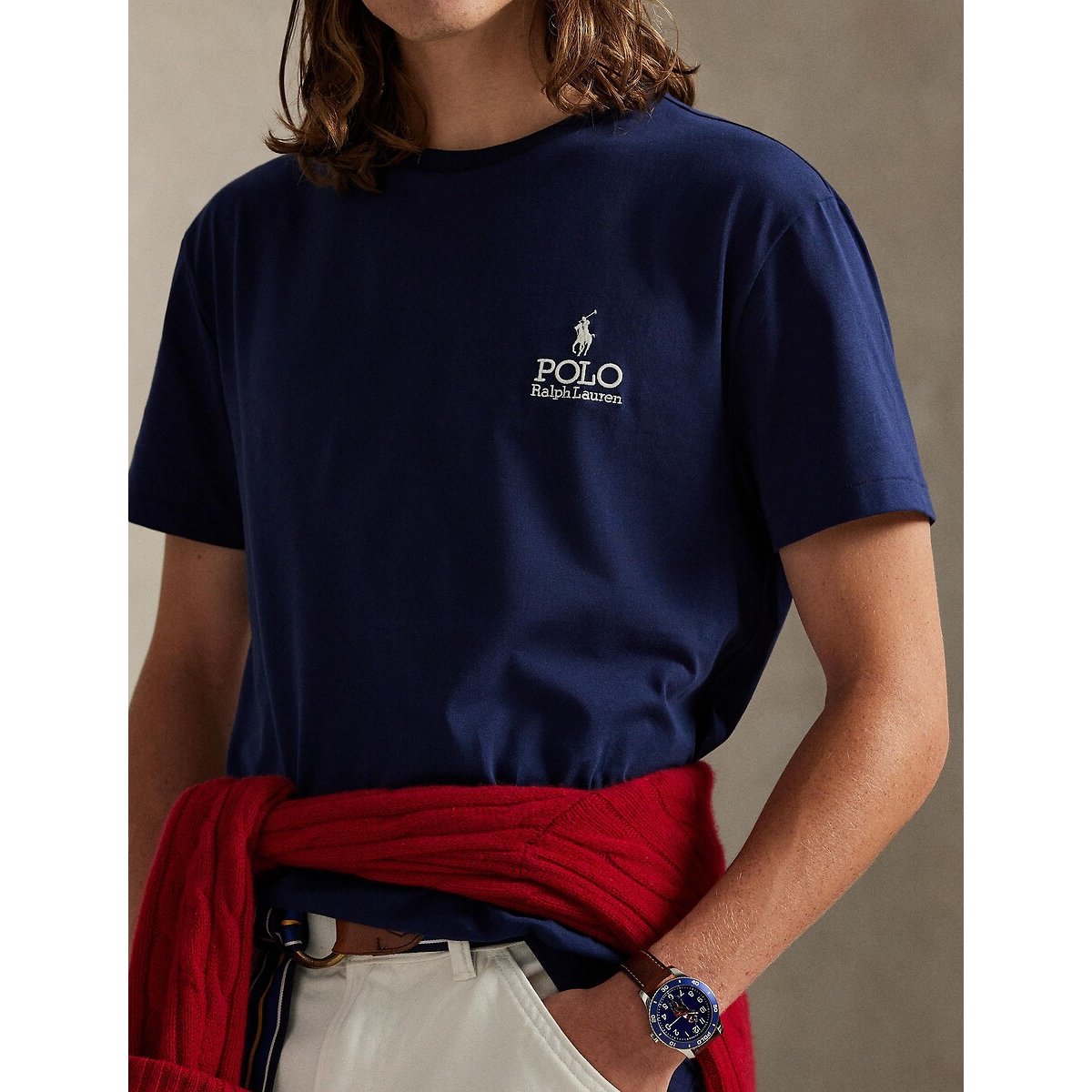 T-shirt Classic Fit à logo en jersey marine, POLO RALPH LAUREN
