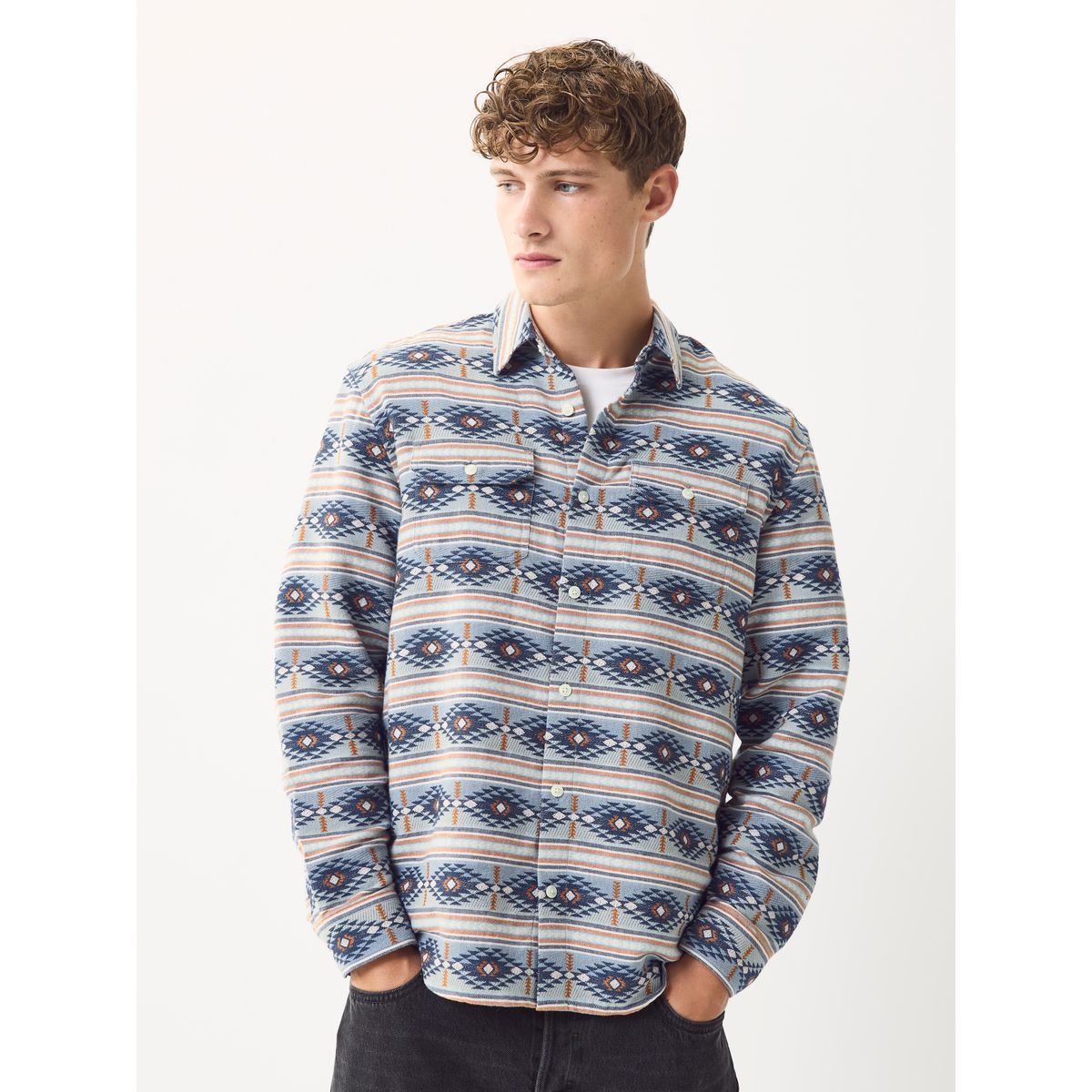 Chemise décontractée à motif style navajo bleu, NEXT