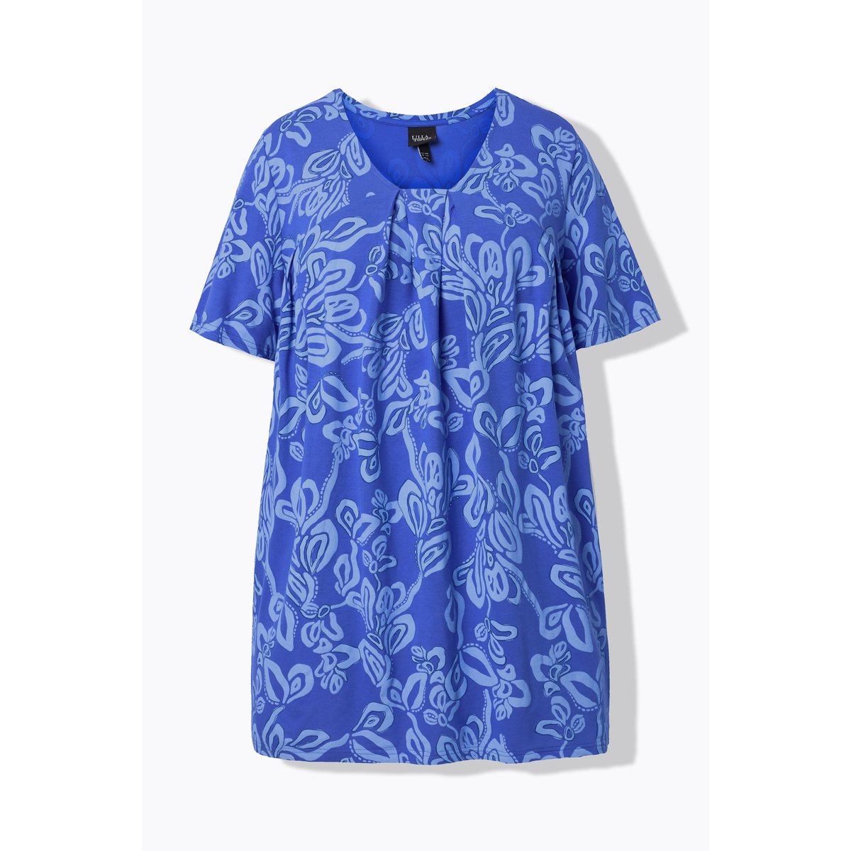 Blouse avec plis fantaisie bleu azur, ULLA POPKEN