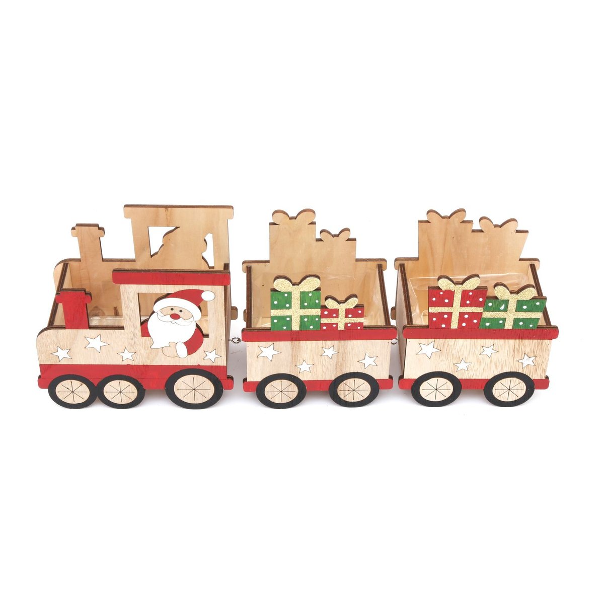 Décoration de Noël petit train en bois XMAS TRADI beige, HEART OF THE HOME
