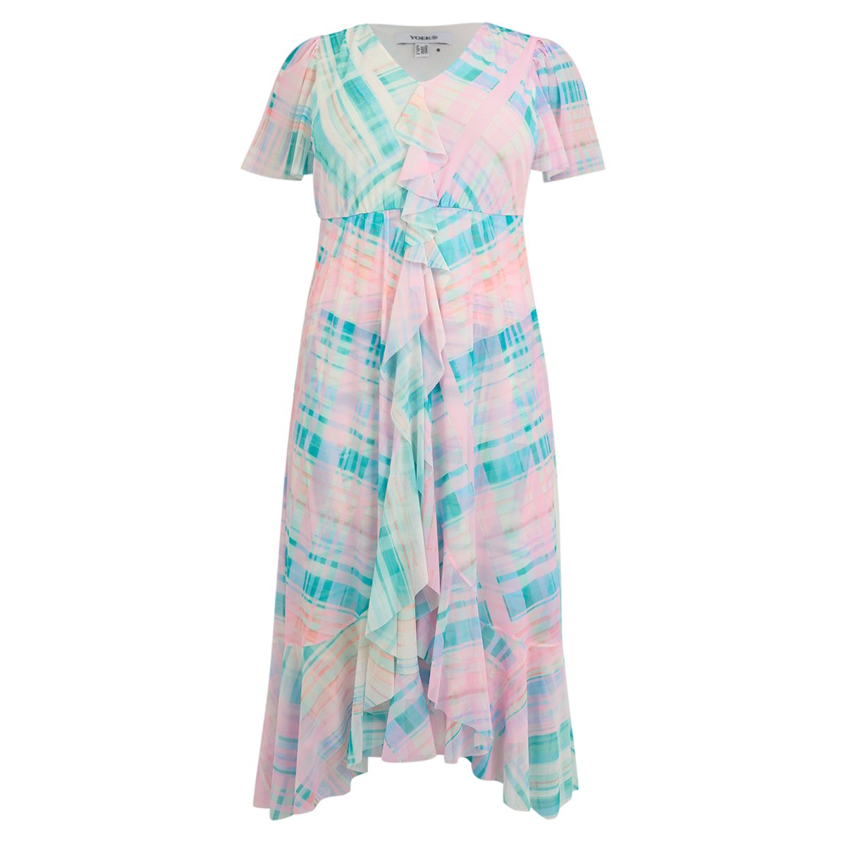 Robe imprimée turquoise, YOEK