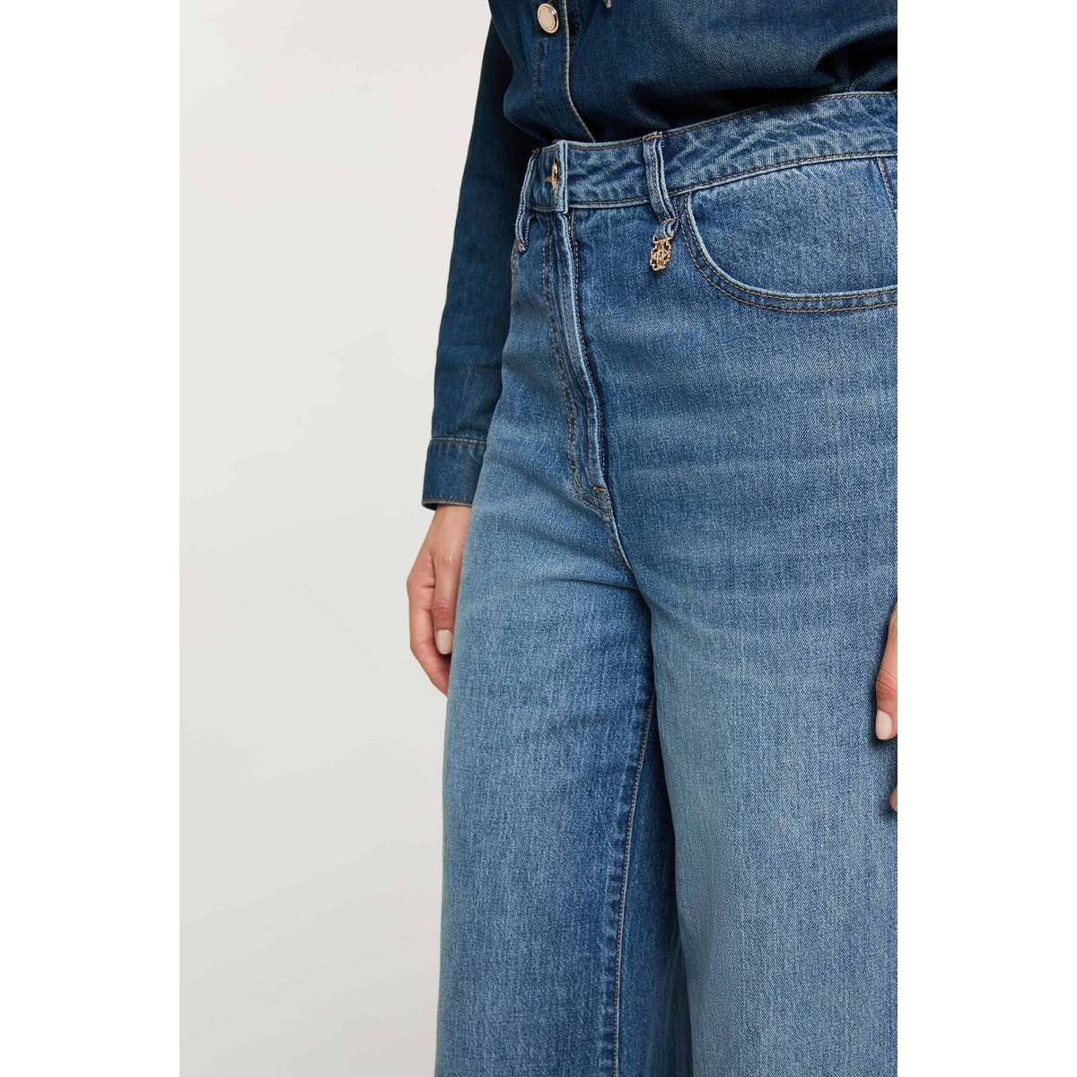 Jean large taille haute denim stone, MORGAN