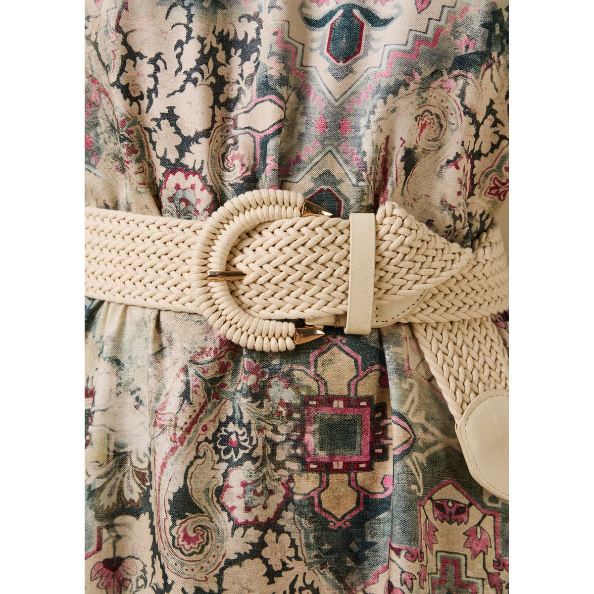 Ceinture élastiquée large ecru, LA FEE MARABOUTEE