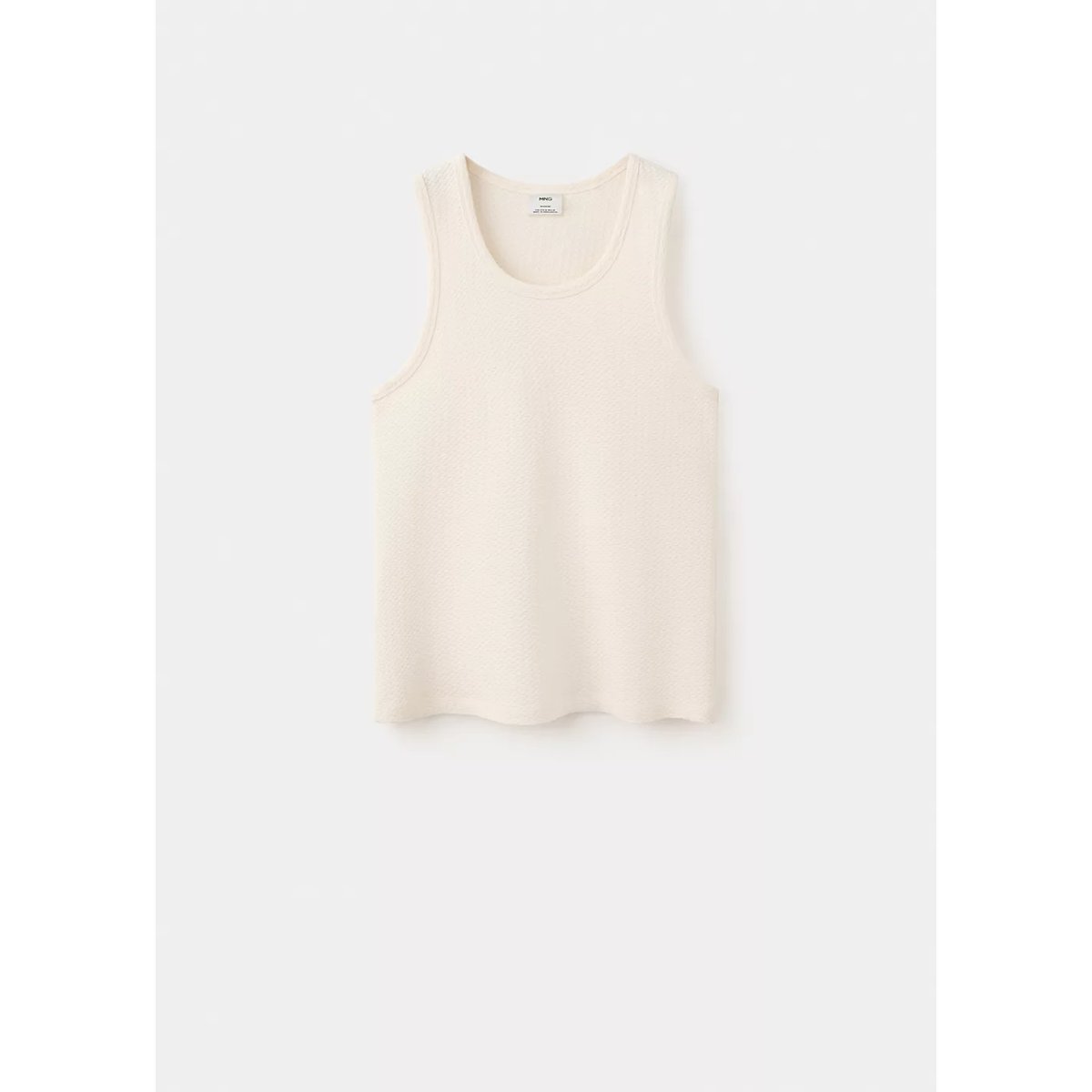 Débardeur slim-fit en coton blanc cassé, MANGO MAN
