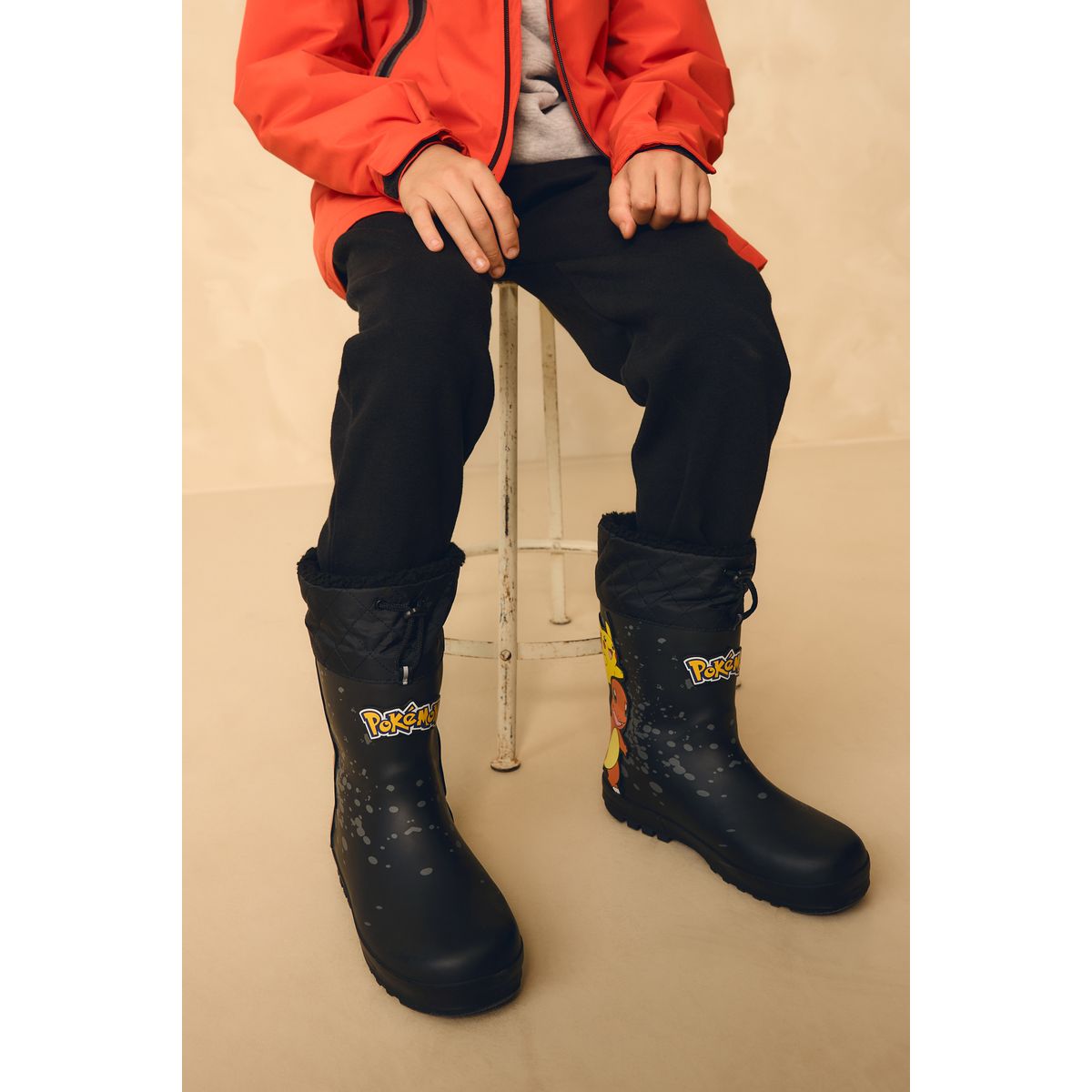 Bottes en caoutchouc fourrées pokémon noir, NEXT