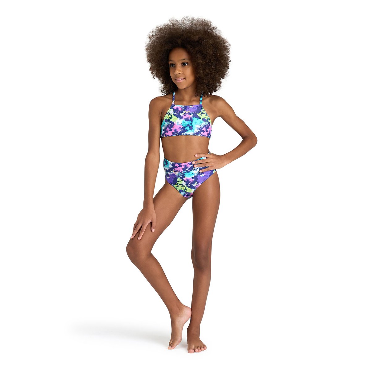 Bikini à haut court Tie And Dye navy, ARENA