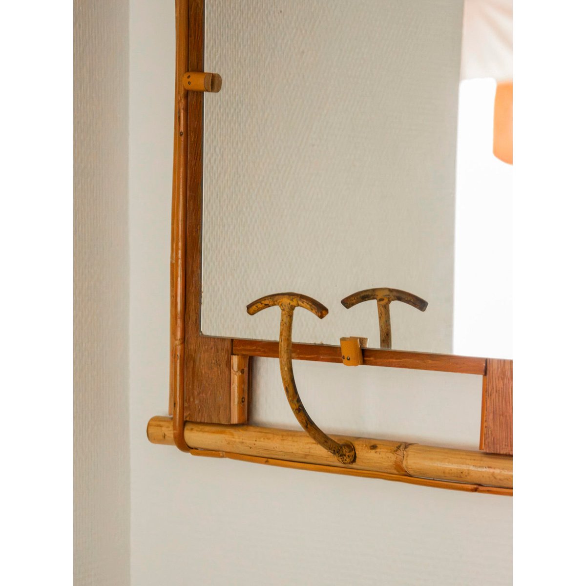 Miroir en bambou multifonctionnel Georges N°1477 - Bon état bois clair, DEBONGOUT