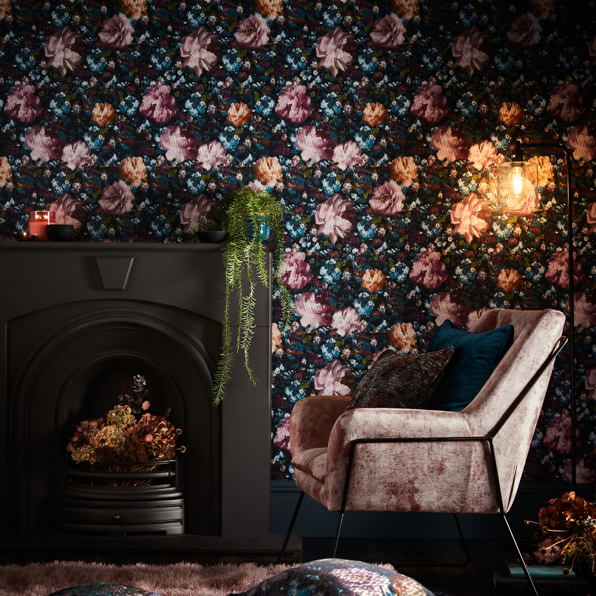 Camile Wallpaper blue, CLARKE & CLARKE