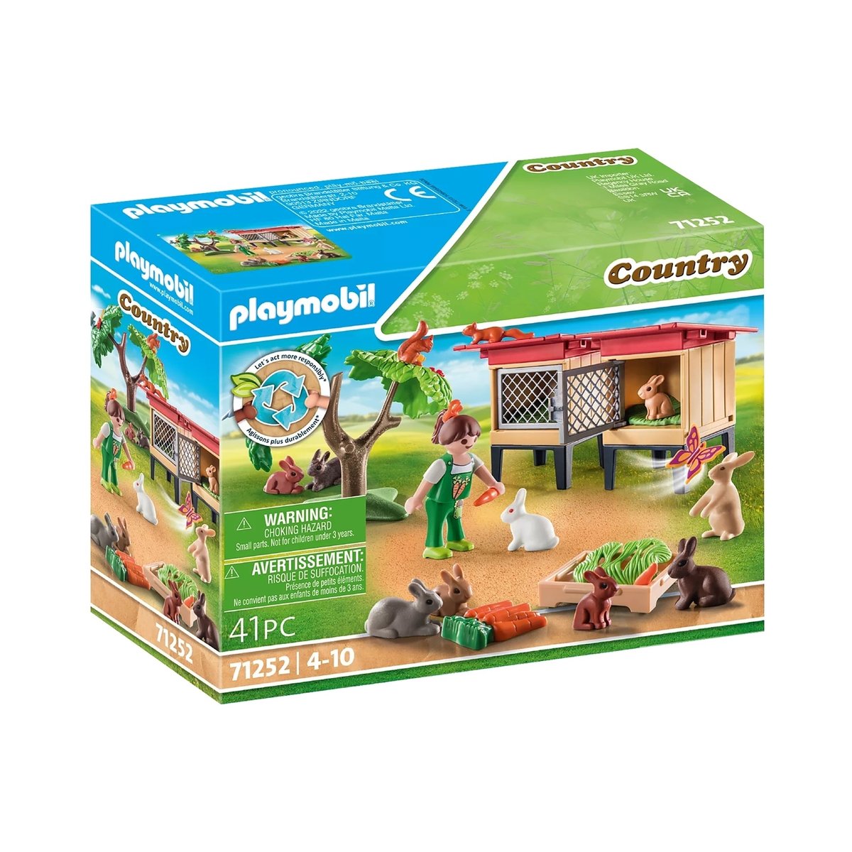 Enfant avec enclos et lapins multicolore, PLAYMOBIL