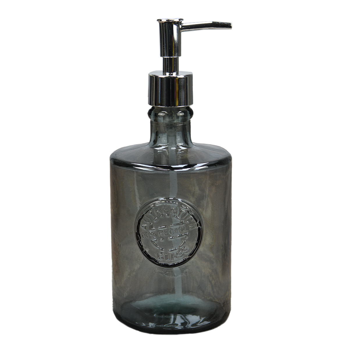 Set accessoires salle de bain en verre recyclé AUTHENTIC silver gris, SENSEI MAISON