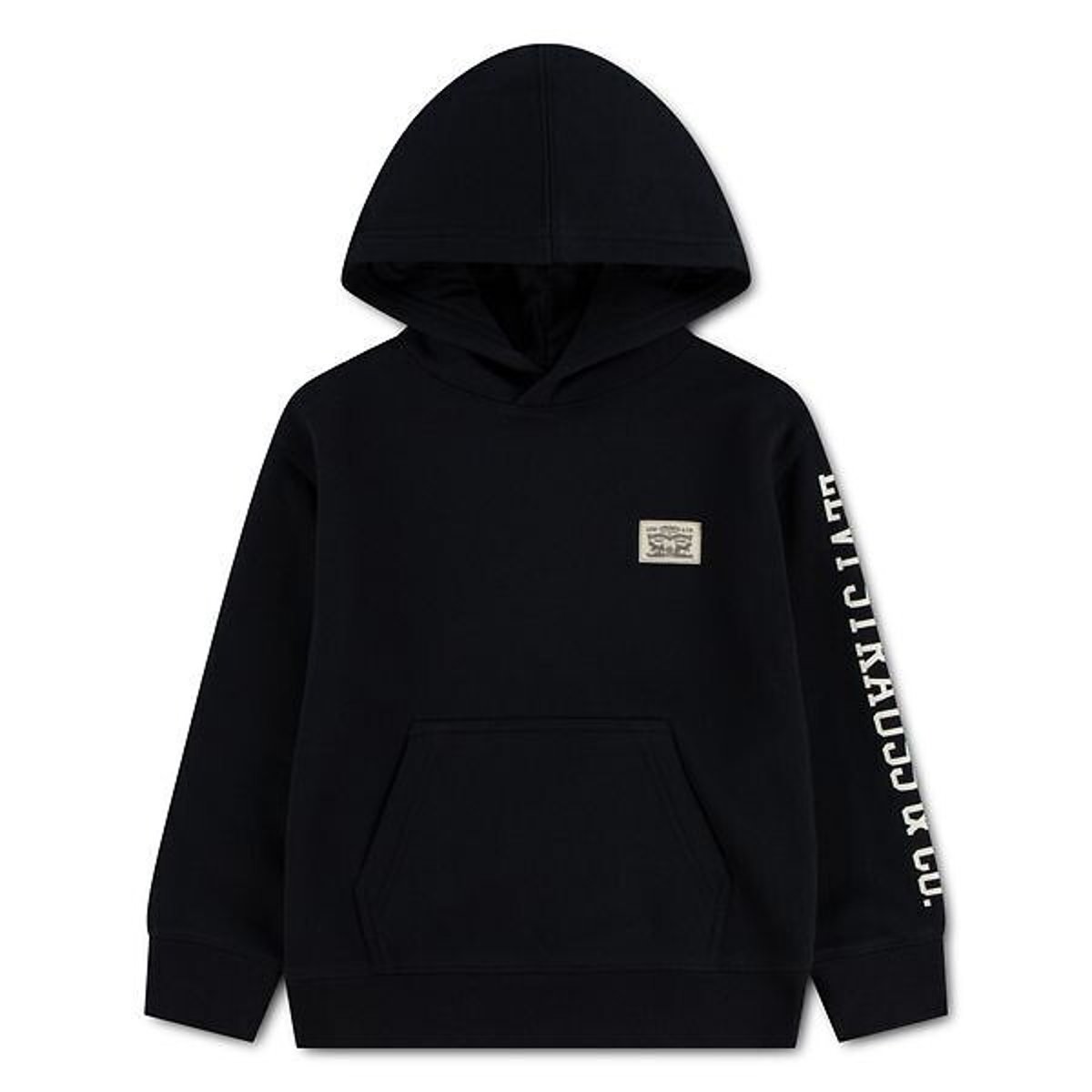 Kapuzen-Sweatshirt aus Molton mit Schriftzug auf einem Ärmel schwarz, LEVI'S KIDS
