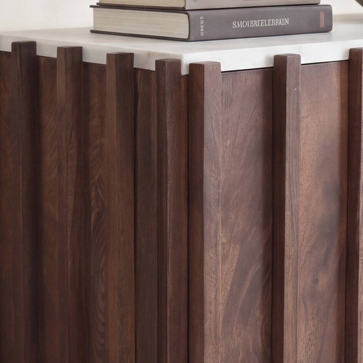 Buffet haut en bois de manguier LILITH bois foncé, MADE IN MEUBLES