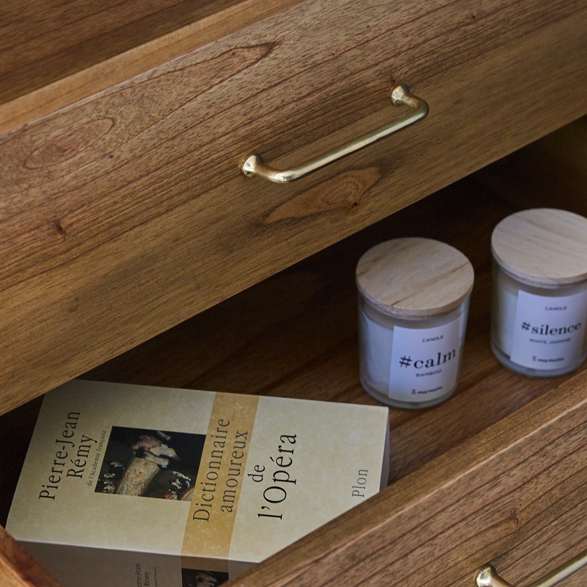 Buffet en bois massif 1 porte et 4 tiroirs PIA naturel, BERAH GETAH