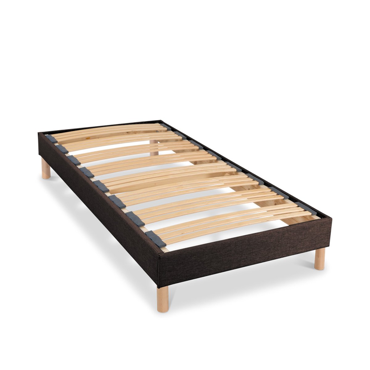 Sommier à lattes Tissu Lumière - Tri-lattes - Livré en kit marron, BELLECOUR