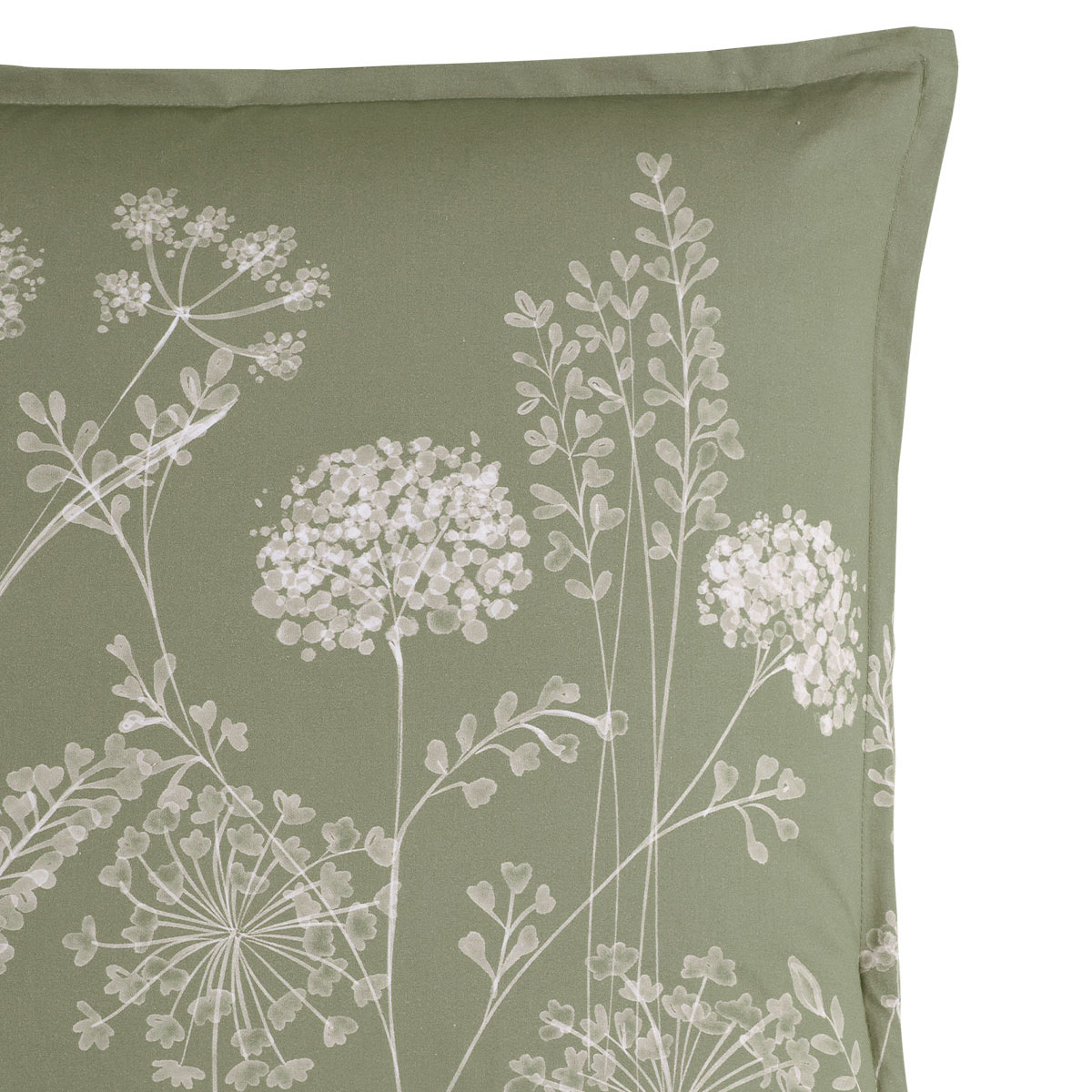 Lot de 2 taies d'oreillers en percale de coton MERY sauge, SENSEI MAISON
