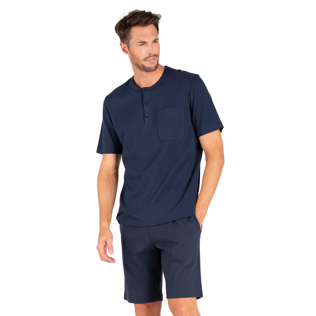 Pyjama court INTERLOCK marine, EMINENCE