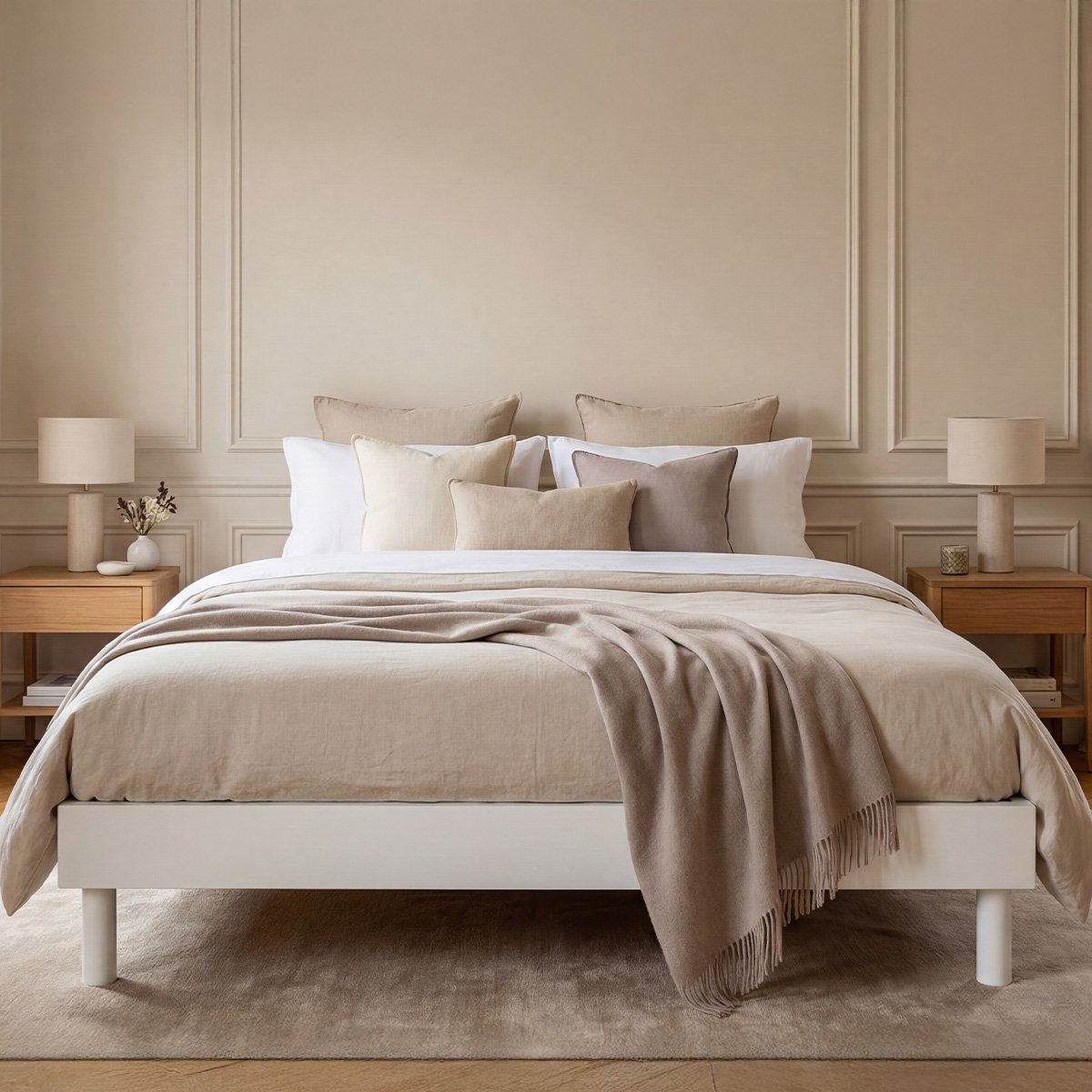 Ensemble Matelas ALTESSE et Sommier SÉLÉNA blanc, MAISON AUBERTIN