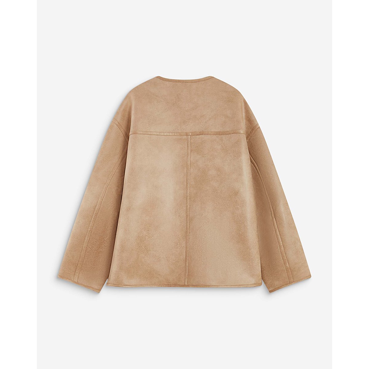Manteau teddy court réversible beige Arwen beige, GRACE & MILA