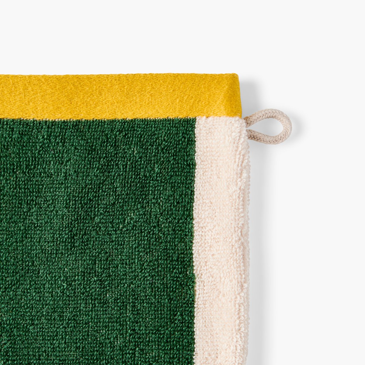 Gant de toilette coton double face Lysiris vert et orange LYSIRIS vert/orange, CARRE BLANC