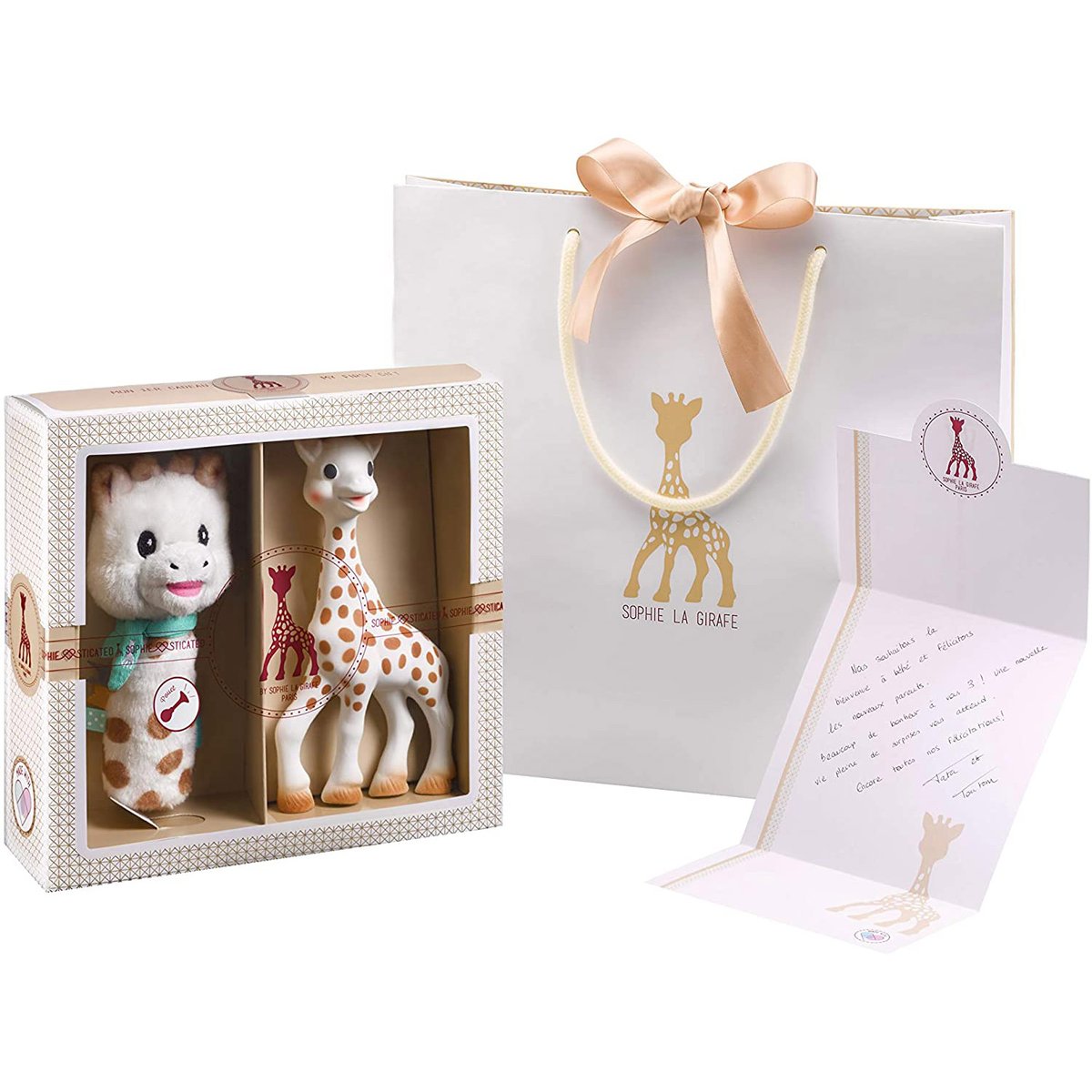 Coffret cadeau naissance beige, marron, SOPHIE LA GIRAFE