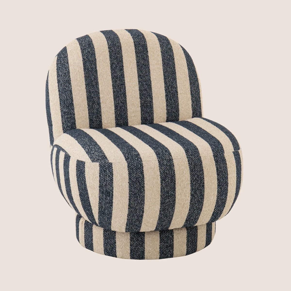 Fauteuil en tissu à rayures - AZUR bleu, HELLIN, DEPUIS 1862
