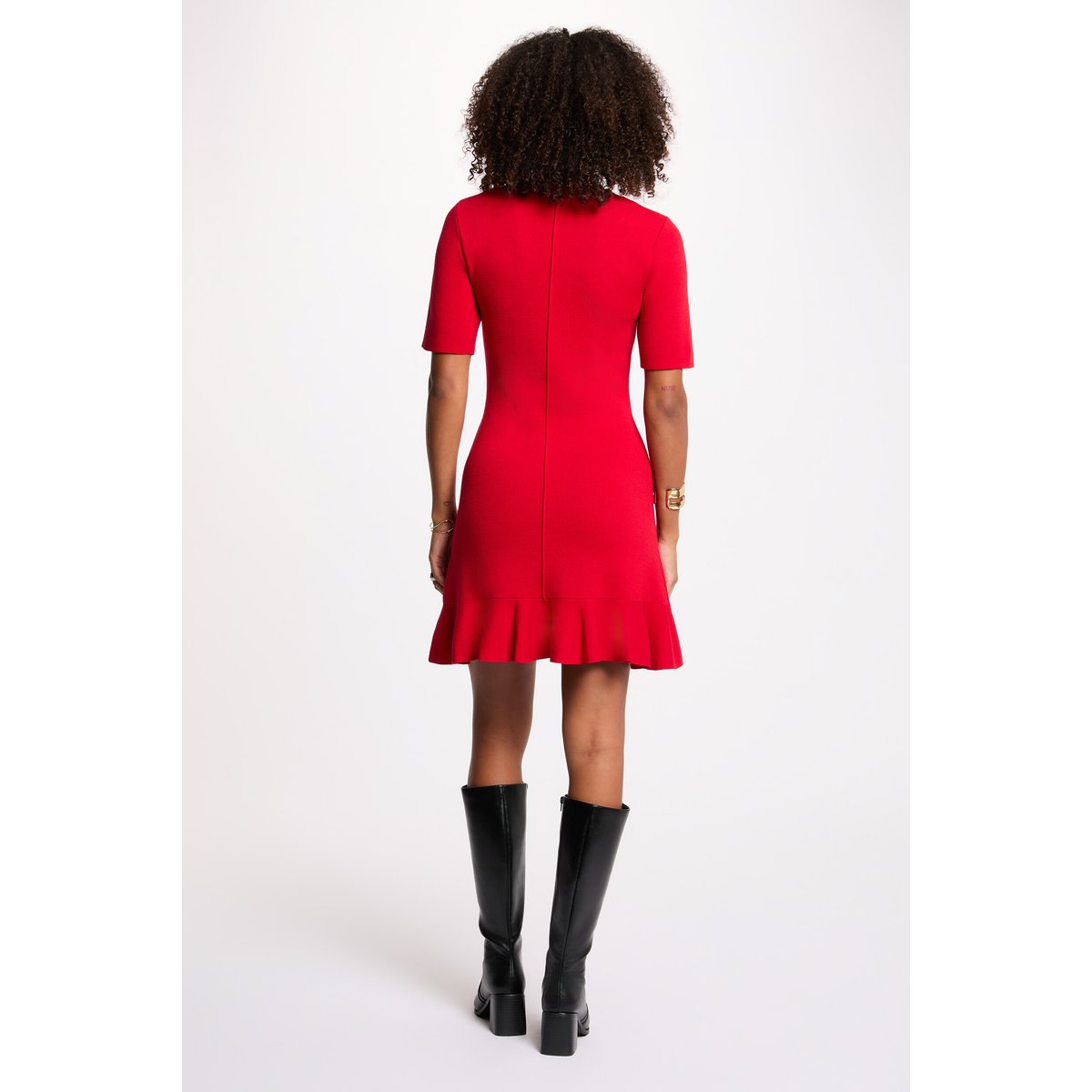 Robe courte cintrée rouge, MORGAN