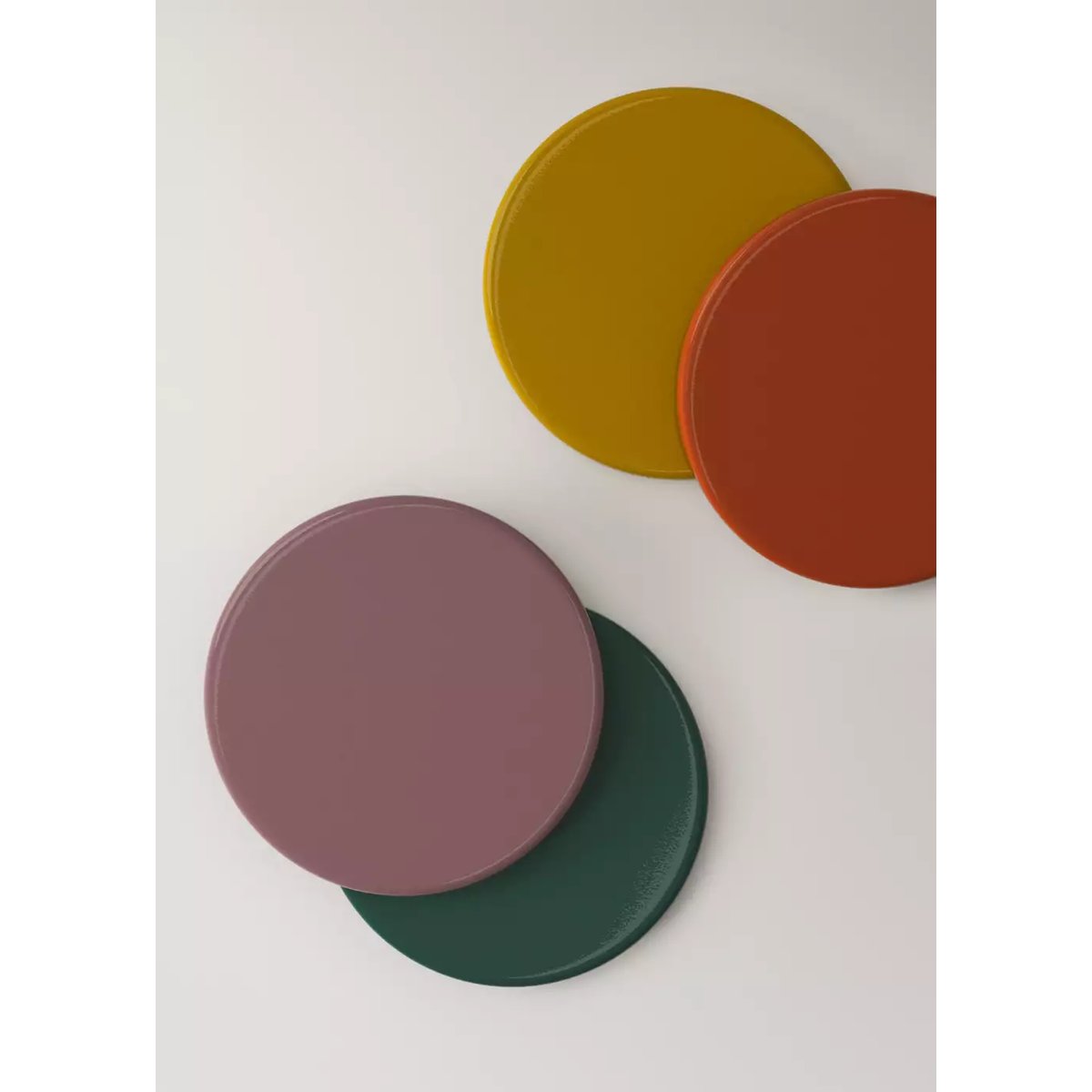 Lot de 4 dessous de verre en bois multicolores curry, MANGO HOME