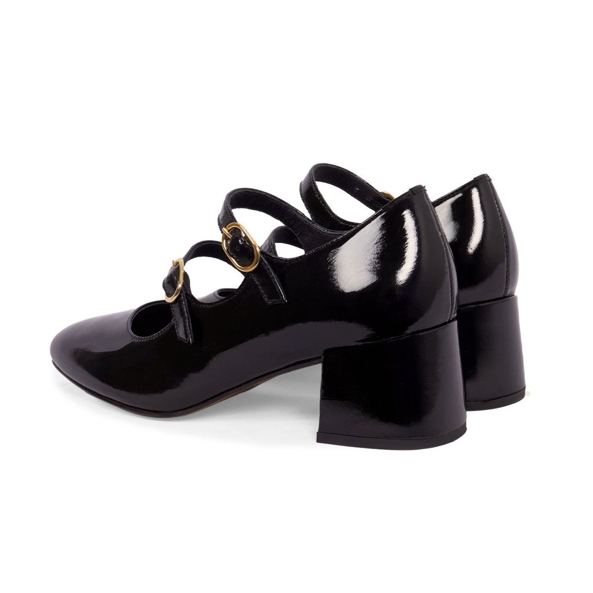 Babies talon Jeanne cuir vernis noir, JULES & JENN