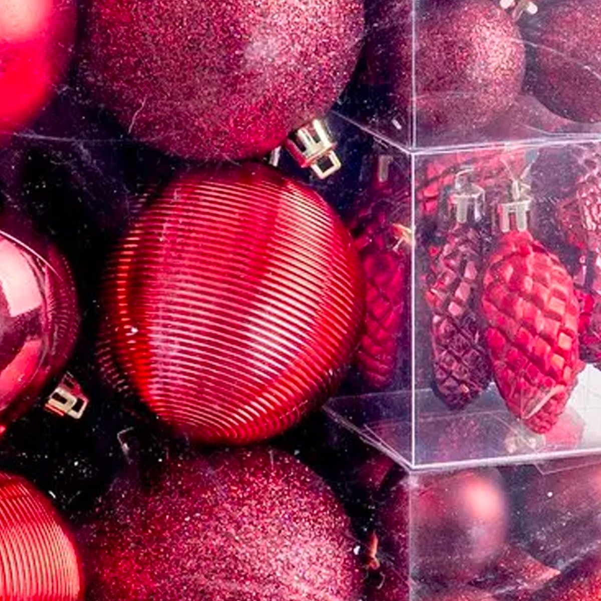Set de 50 boules de Noël rouge rouge, WADIGA