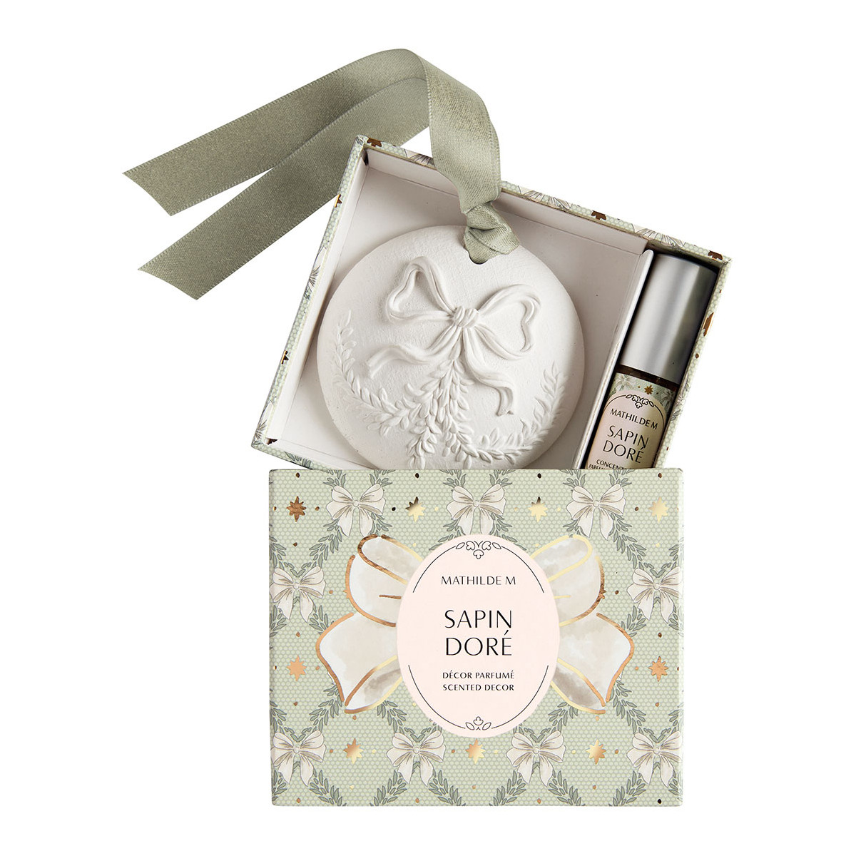 Décor parfumé et concentré Sapin Doré RUBANS DE FÊTE blanc, MATHILDE M