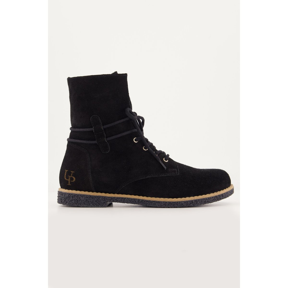 Bottines en cuir suédé , pied large noir, ULLA POPKEN