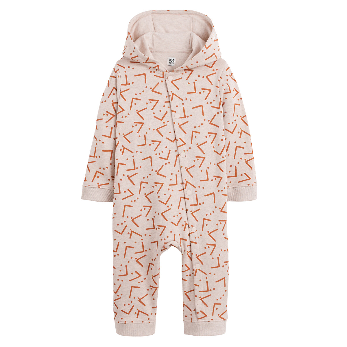 Hooded All-in-One in Fleece printed, LA REDOUTE COLLECTIONS