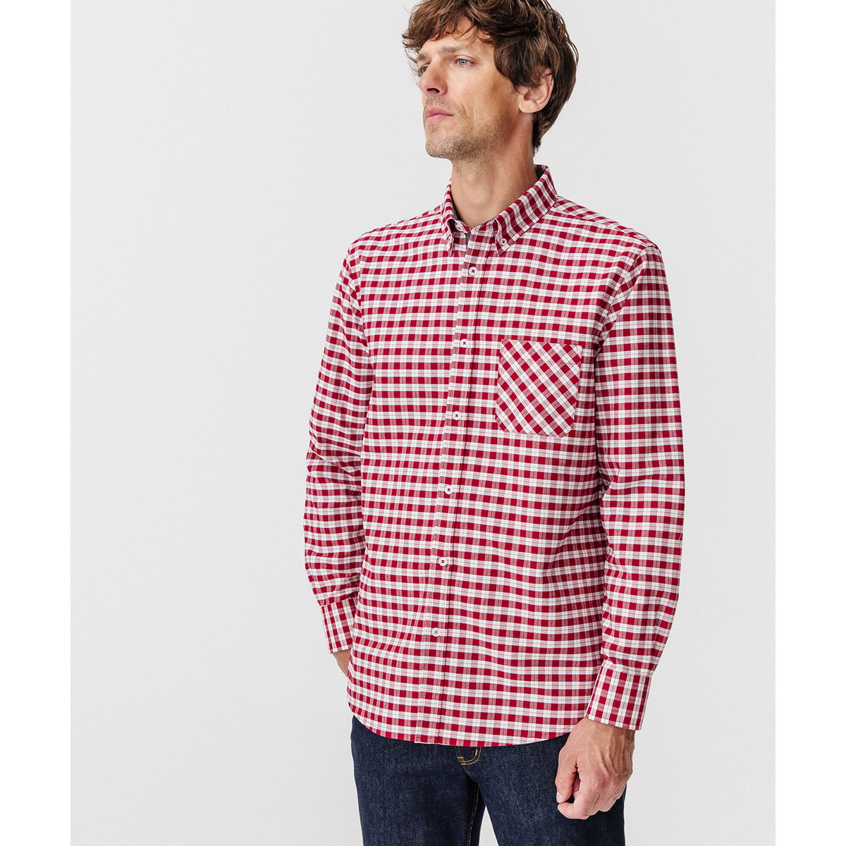 Chemise carreaux rouge carreaux, DAMART