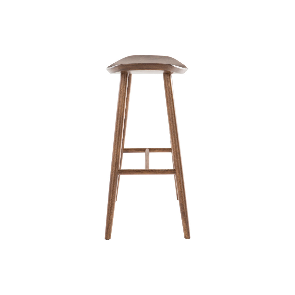 Tabouret de bar design en bois H72 cm DEMORY marron, MILIBOO