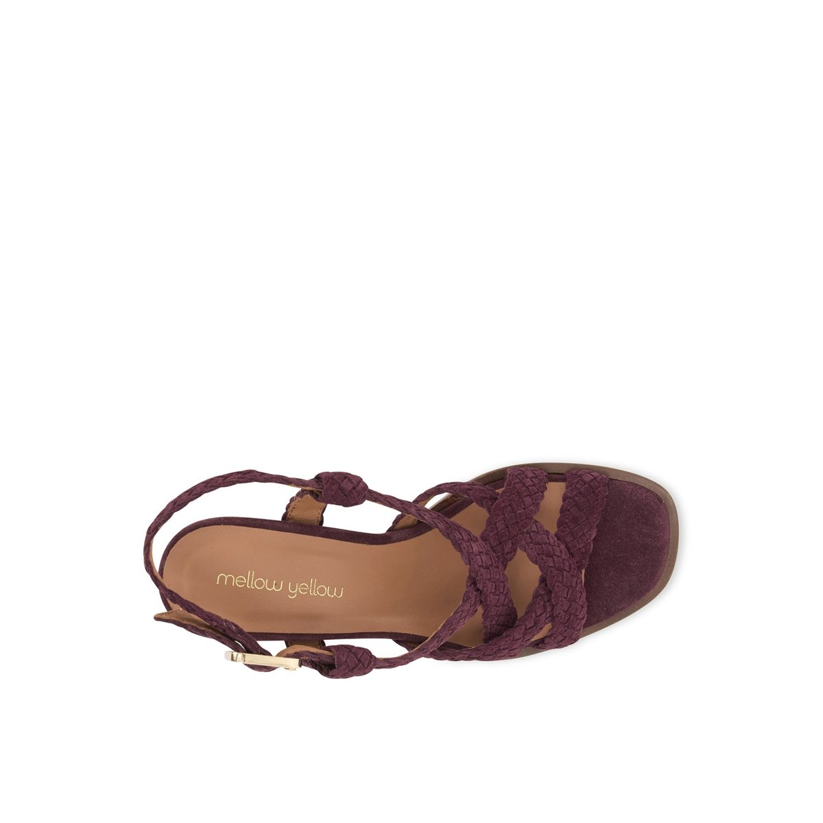 Sandale À Talon en cuir NATOU prune, MELLOW YELLOW