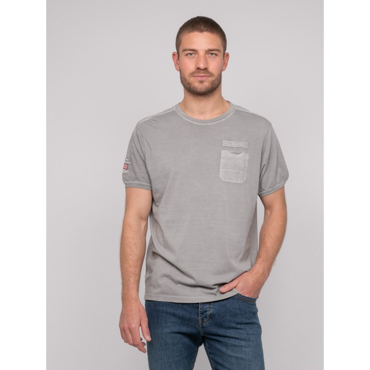 T-shirt Coton Motifs Navojob gris, RITCHIE