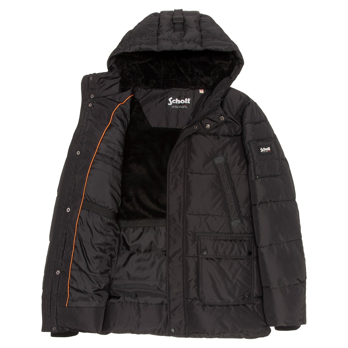 Parka à capuche noir, SCHOTT