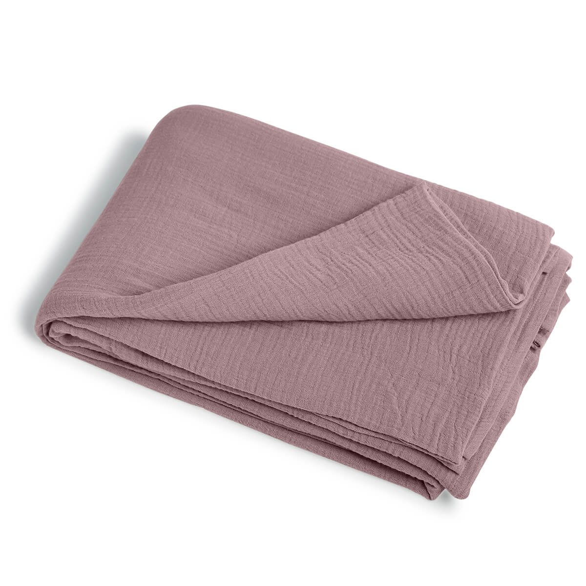 Nappe + 10 serviettes gaze de coton ALMA Made in Europe bois de rose, FEBRONIE