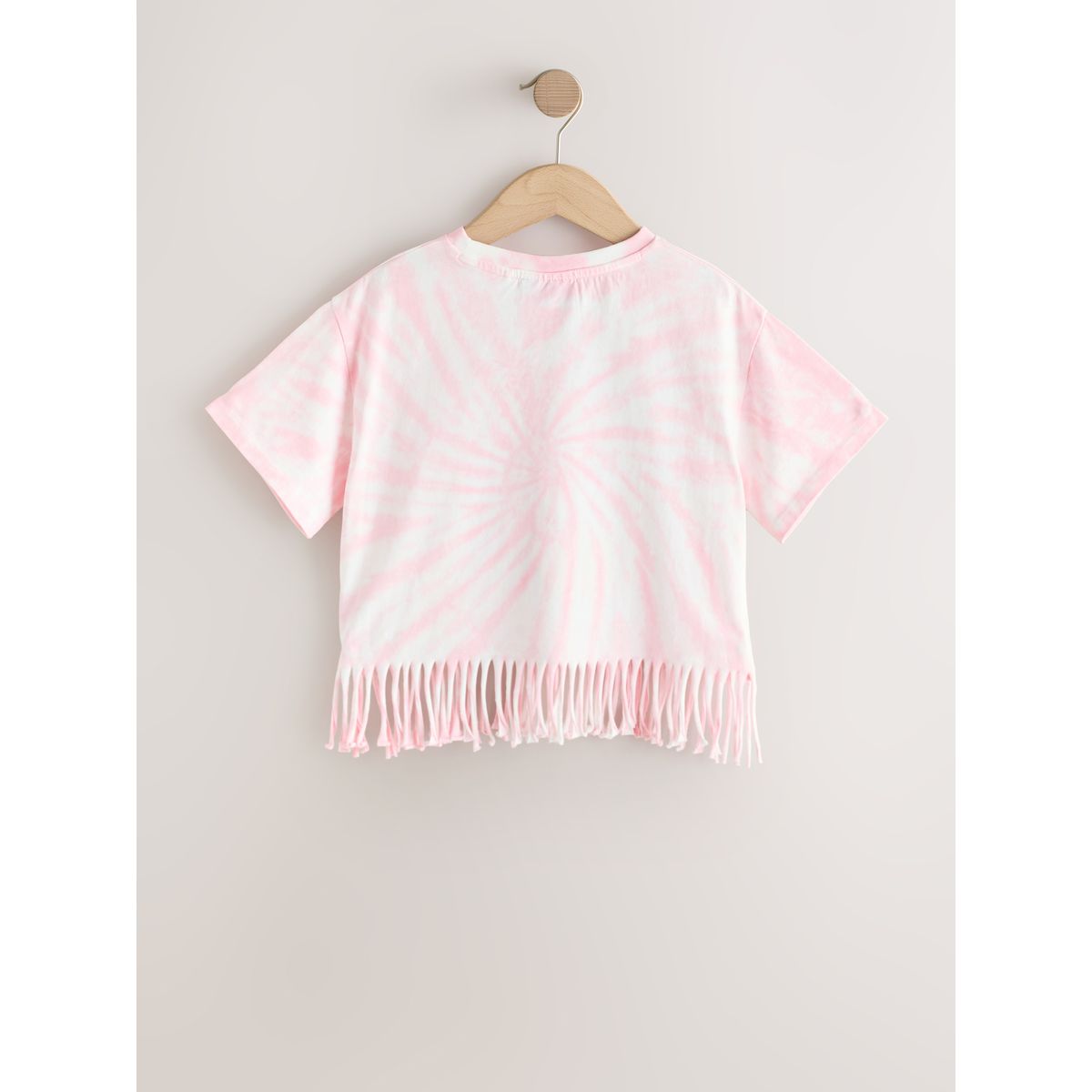 T-shirt rolling stones à franges teinture cravate rose, NEXT