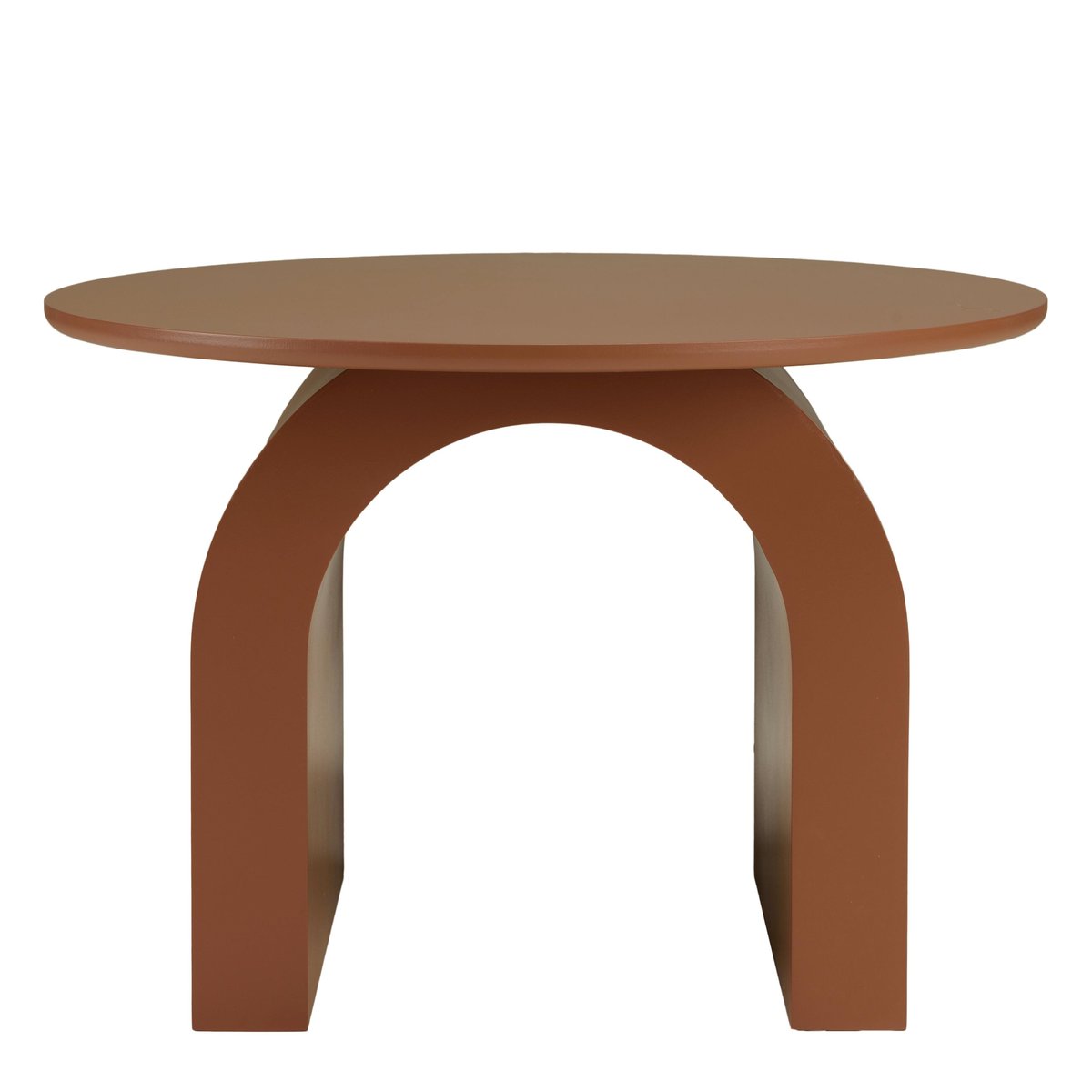 Table basse ronde en bois laqué terracotta D60cm CASTILLE terracotta, PIER IMPORT