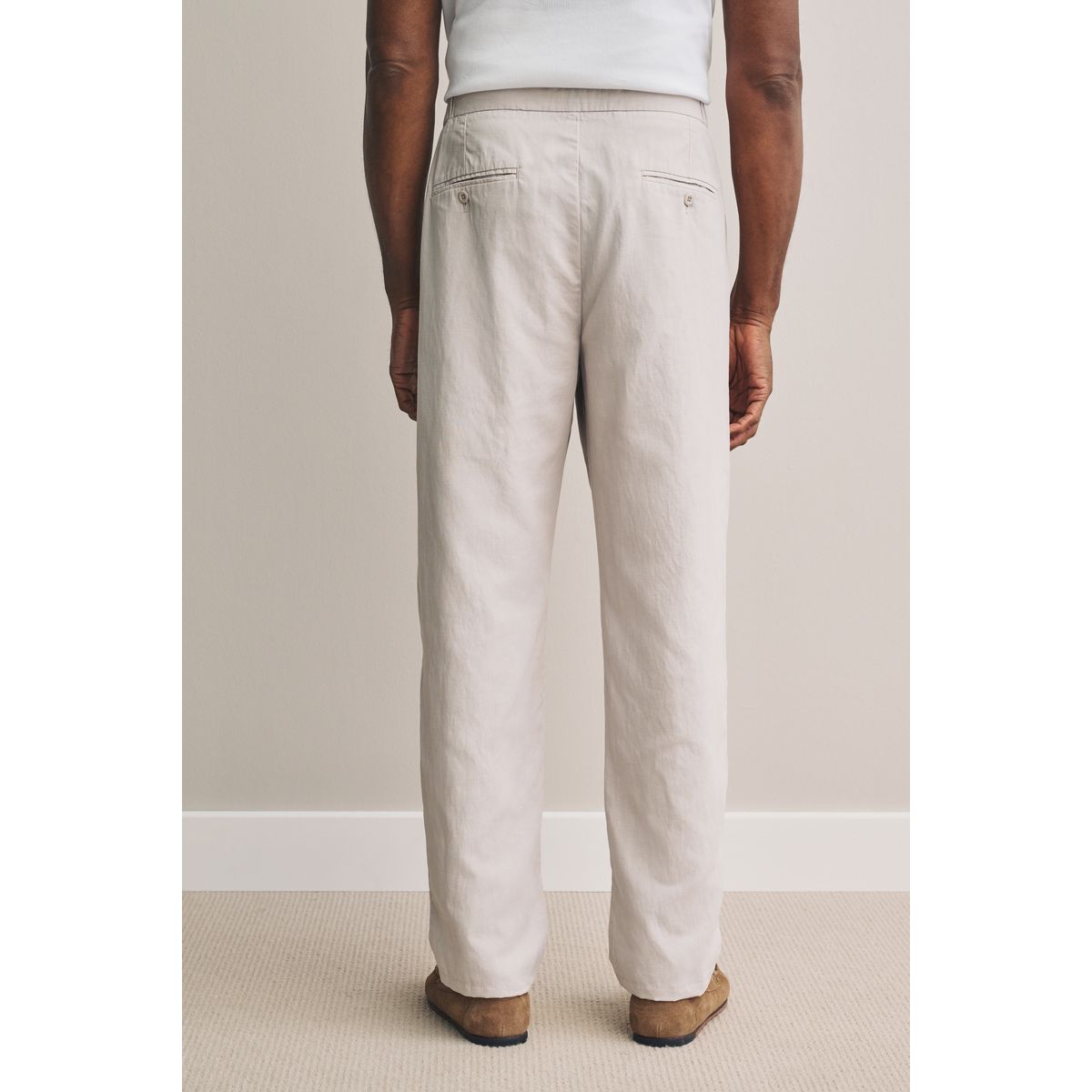 Pantalon doux contenant du lin gris clair, NEXT