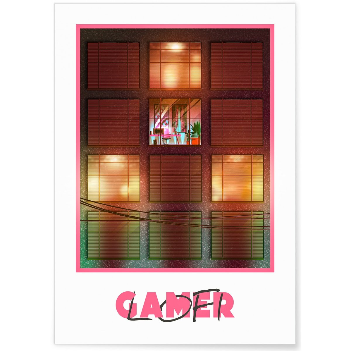 Poster Lofi Gamer blanc, L'AFFICHERIE