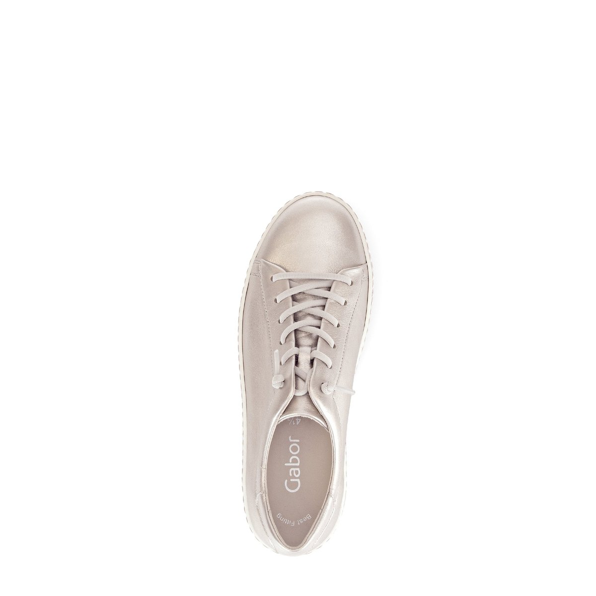 Baskets en cuir lisse à talon compensé poudré, GABOR